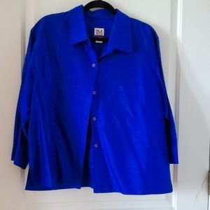 Beautiful blue silk blouse, L by JM Collection